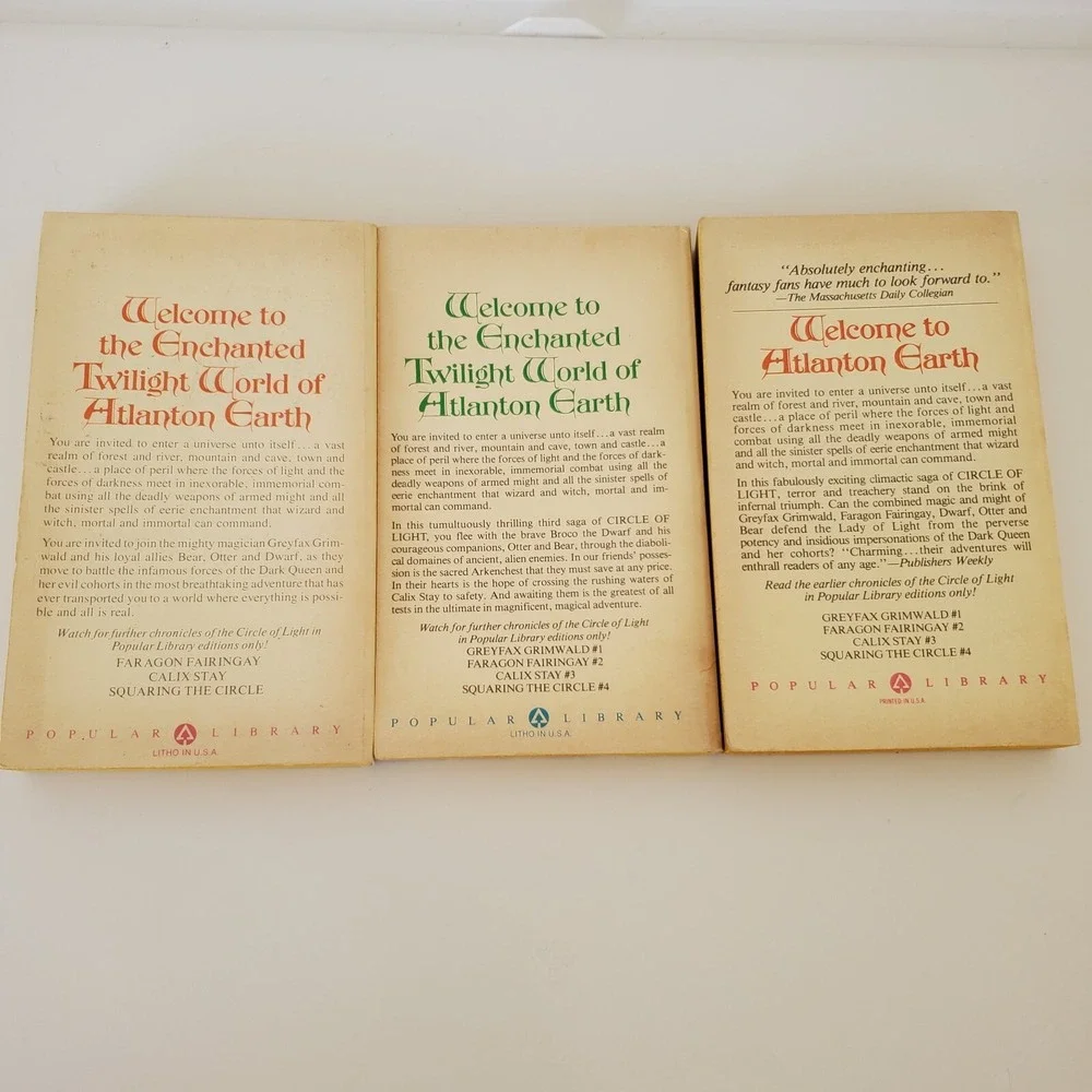 Circle of Light Niel Hancock 3 Book Lot Fantasy Greyfax Grimwald Calix Stay 1977